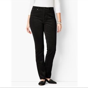 Talbots Pant Trouser Black High Waist Straight Leg Corduroy Winter Sweater Knit